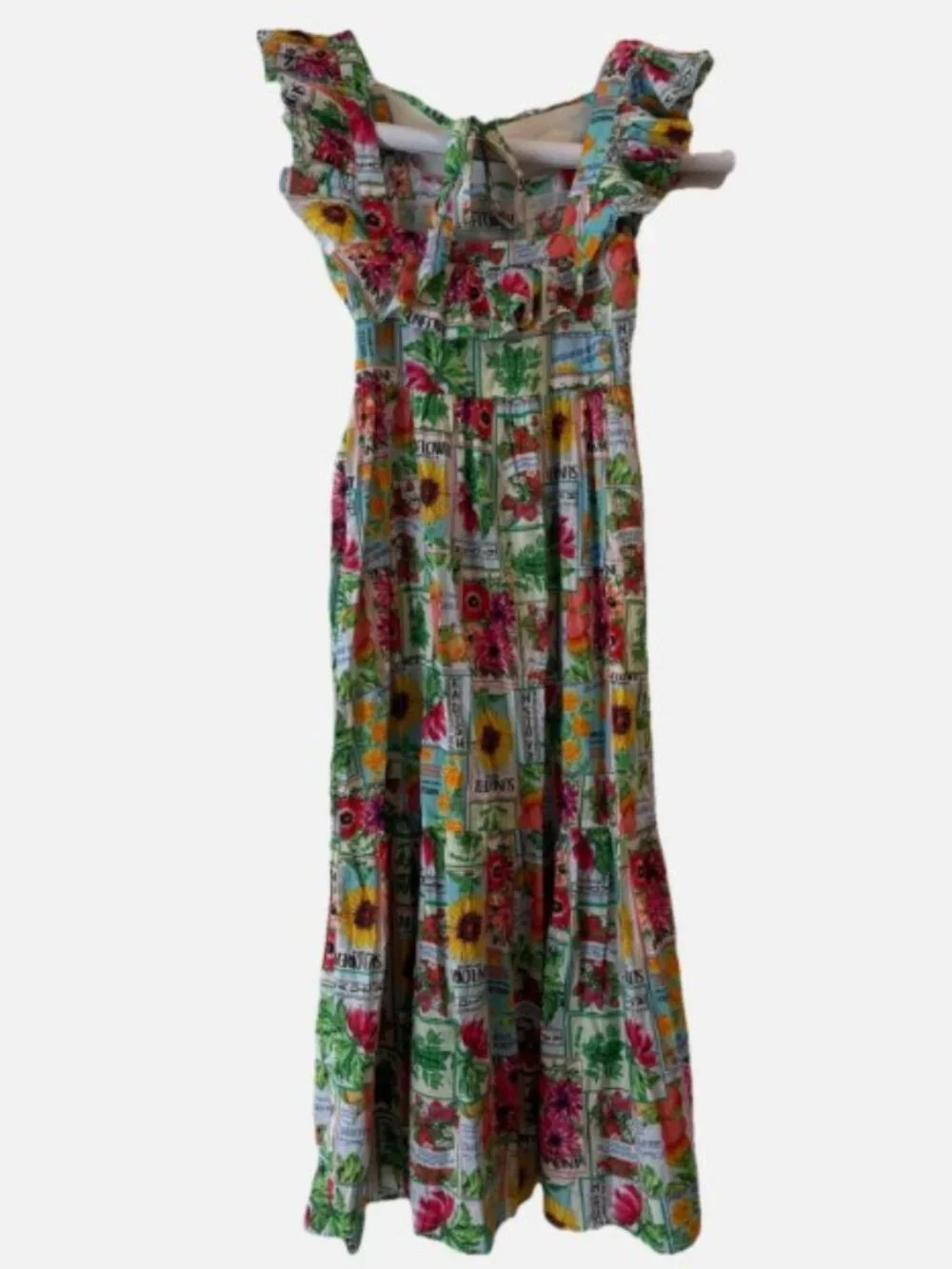 Nobody's Child Cassidy Midi Beach Dress in Seed Packet Print Size 8 - Picture 3 of 8